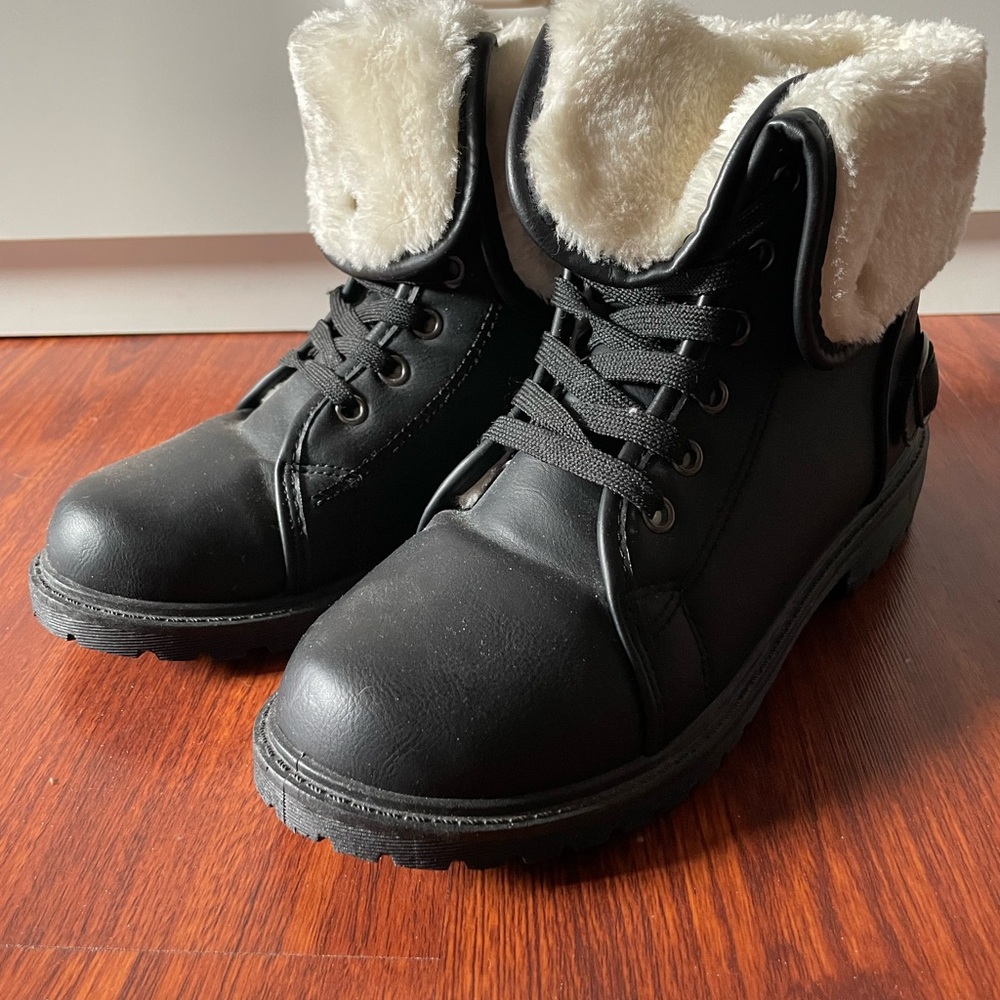 Black Fur-Lined Boots